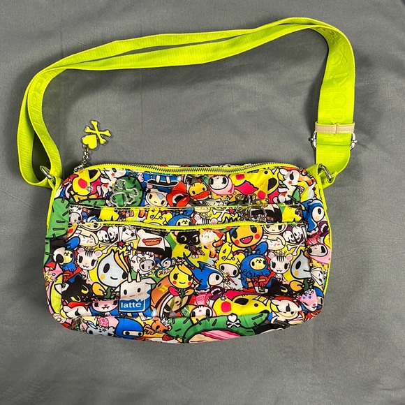 Tokidoki Oyama Style Multicolour Acid Green Shoulder Bag